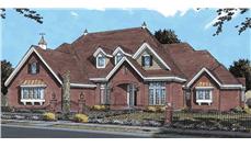 European house plans color elevation.