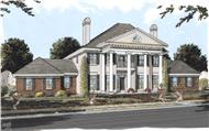 Colonial house plans color elevation.