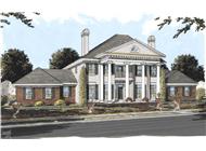 Colonial house plans color elevation.