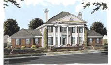 Colonial house plans color elevation.