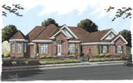 This image shows the front elevation of these Luxury House Plans, Traditional House Plans, Country House Plans, Ranch House Plans.