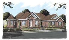 This image shows the front elevation of these Luxury House Plans, Traditional House Plans, Country House Plans, Ranch House Plans.