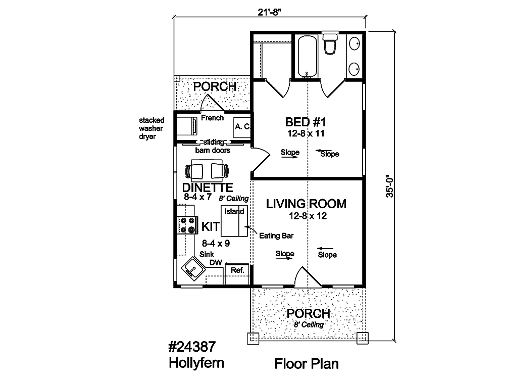 1 Bedrm, 550 Sq Ft Cottage House Plan 1781344