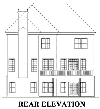 Home Plan Rear Elevation