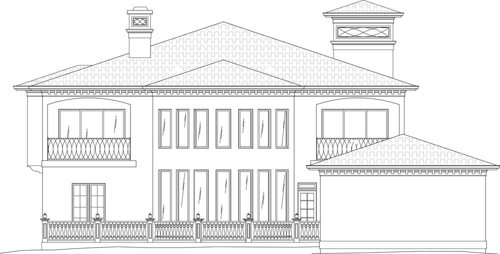Home Plan Rear Elevation