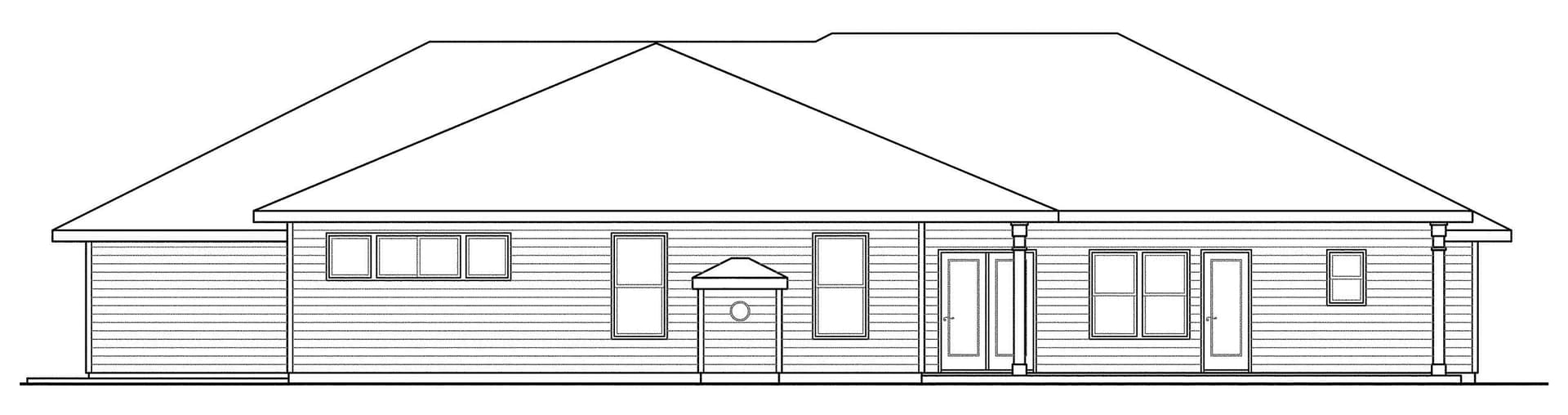 Home Plan Rear Elevation