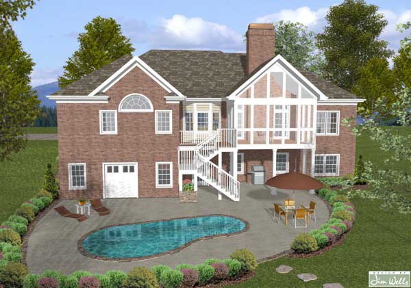 Home Plan Rear Elevation