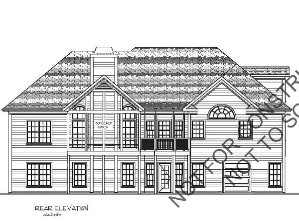 Home Plan Rear Elevation