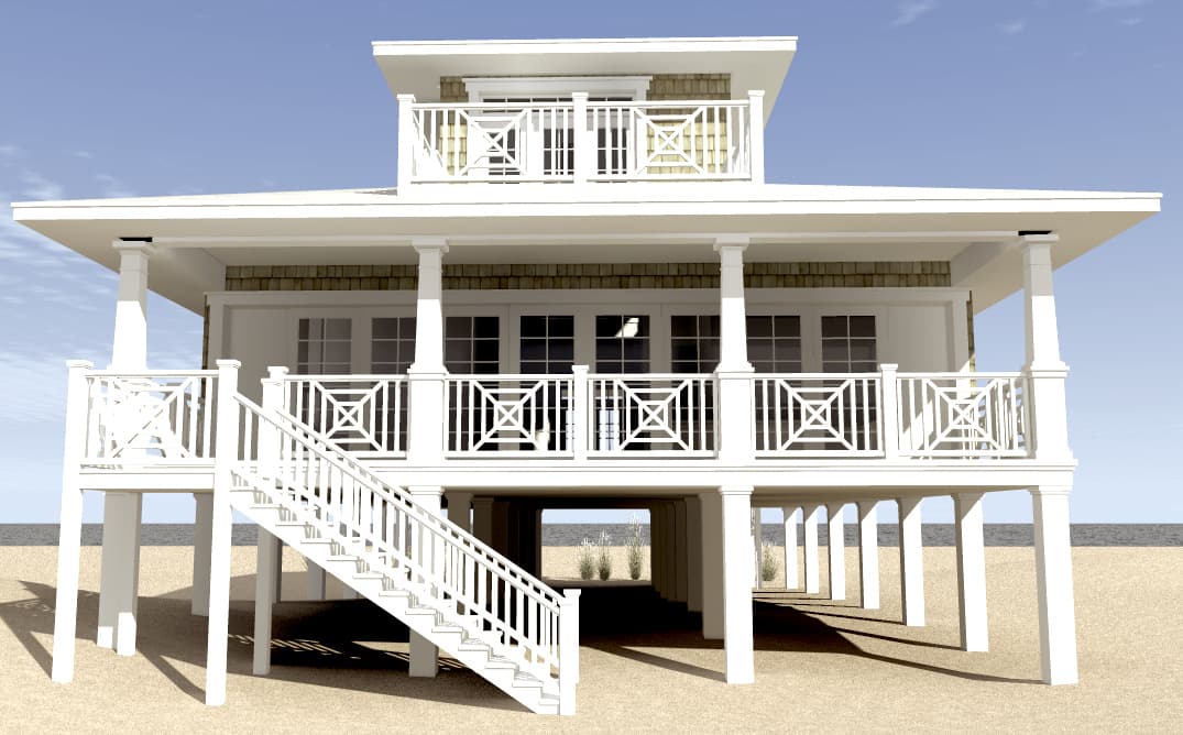 Home Plan Rear Elevation