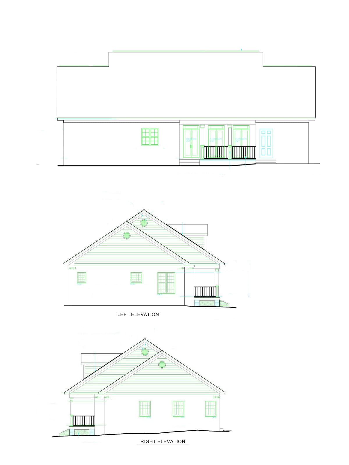 Home Plan Rear Elevation
