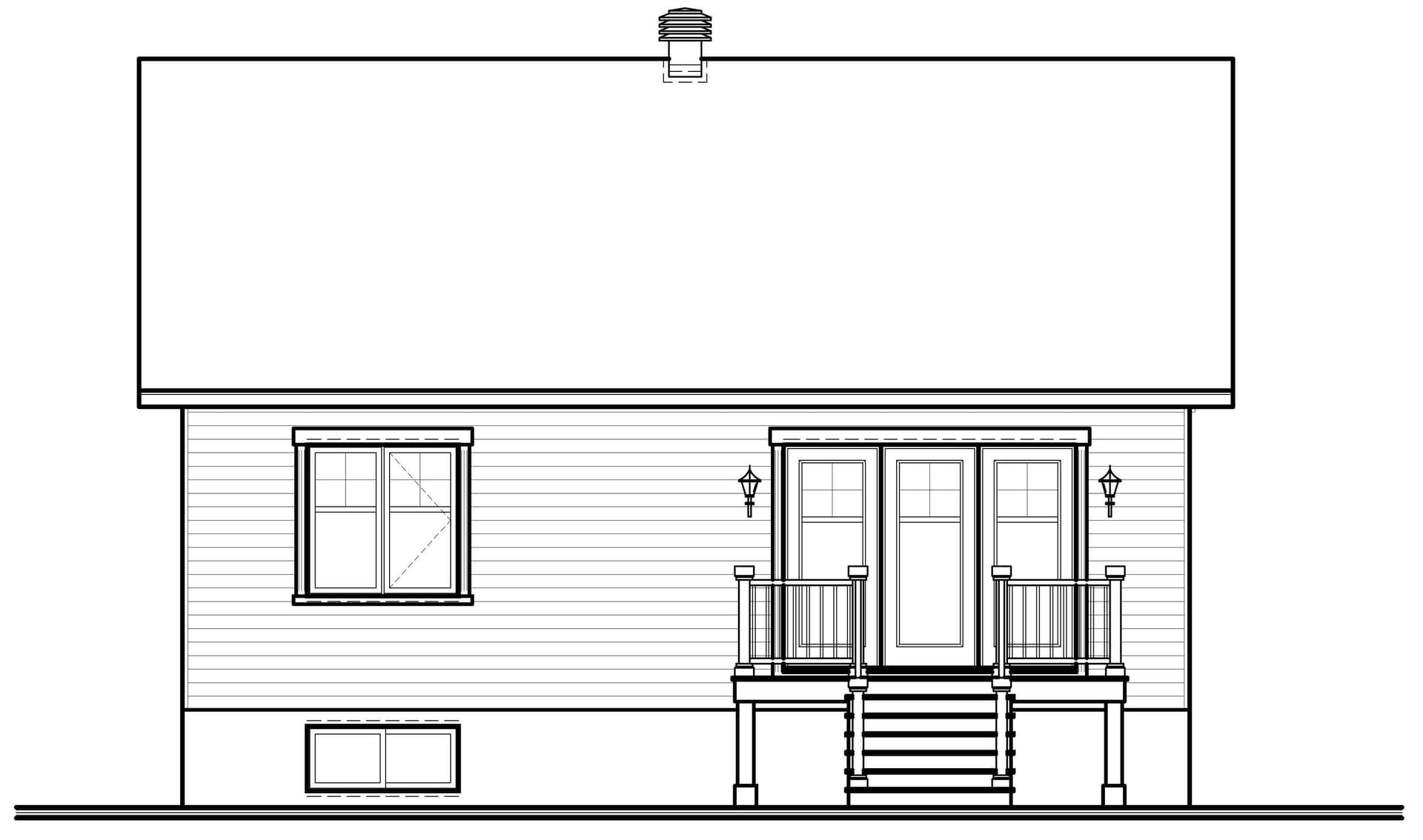 Home Plan Rear Elevation