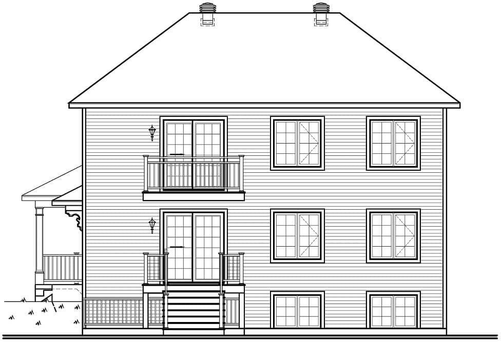 Home Plan Rear Elevation