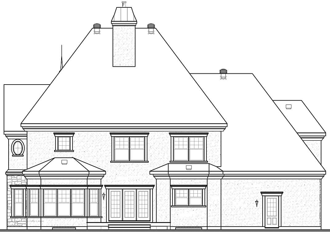 Home Plan Rear Elevation