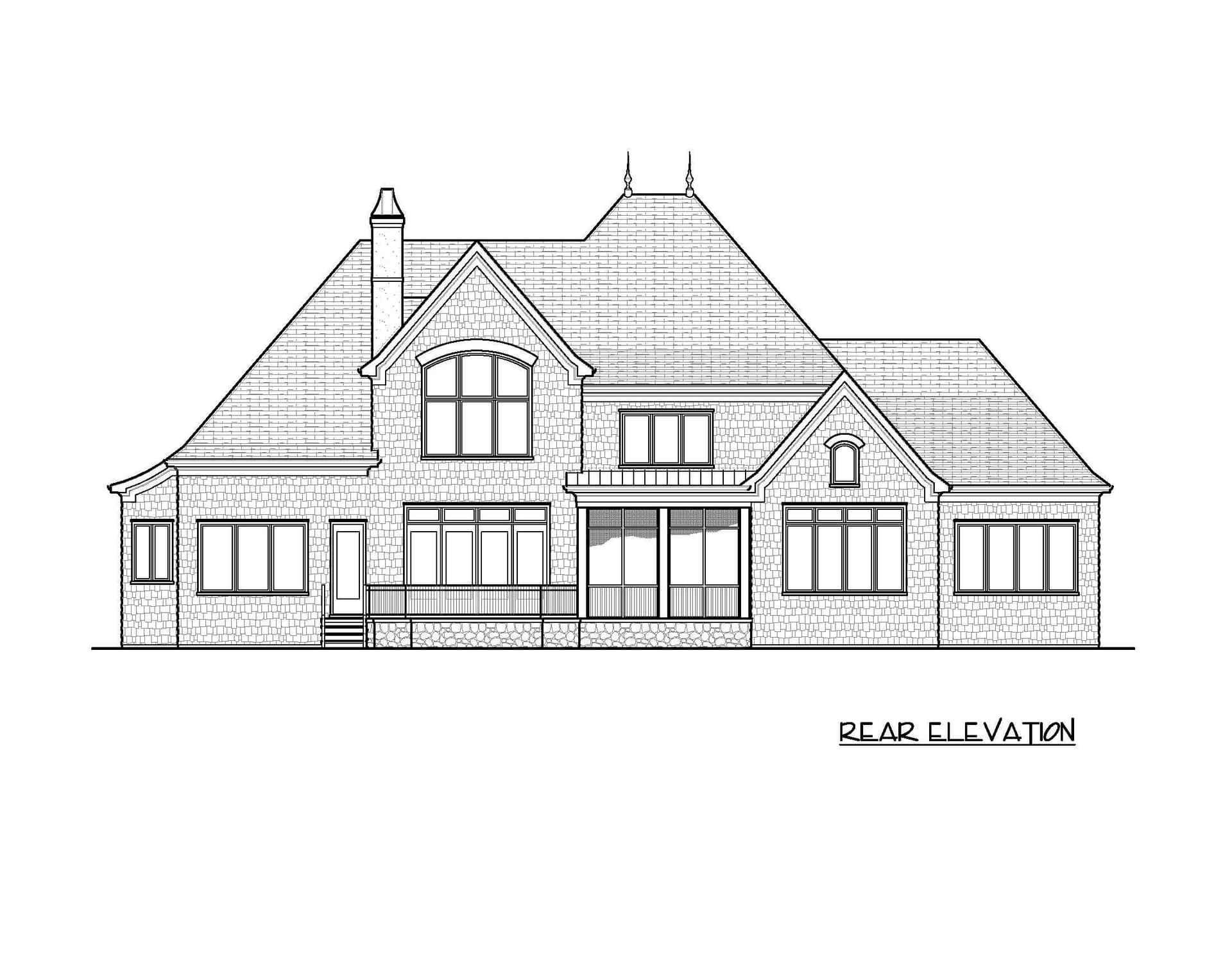 Home Plan Rear Elevation