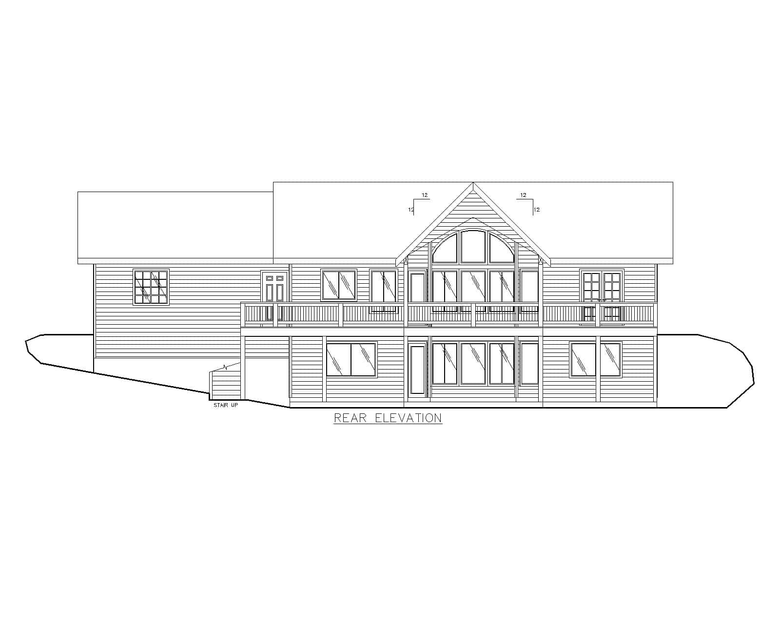 Home Plan Rear Elevation