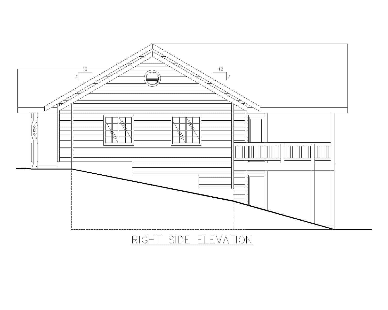 Home Plan Right Elevation