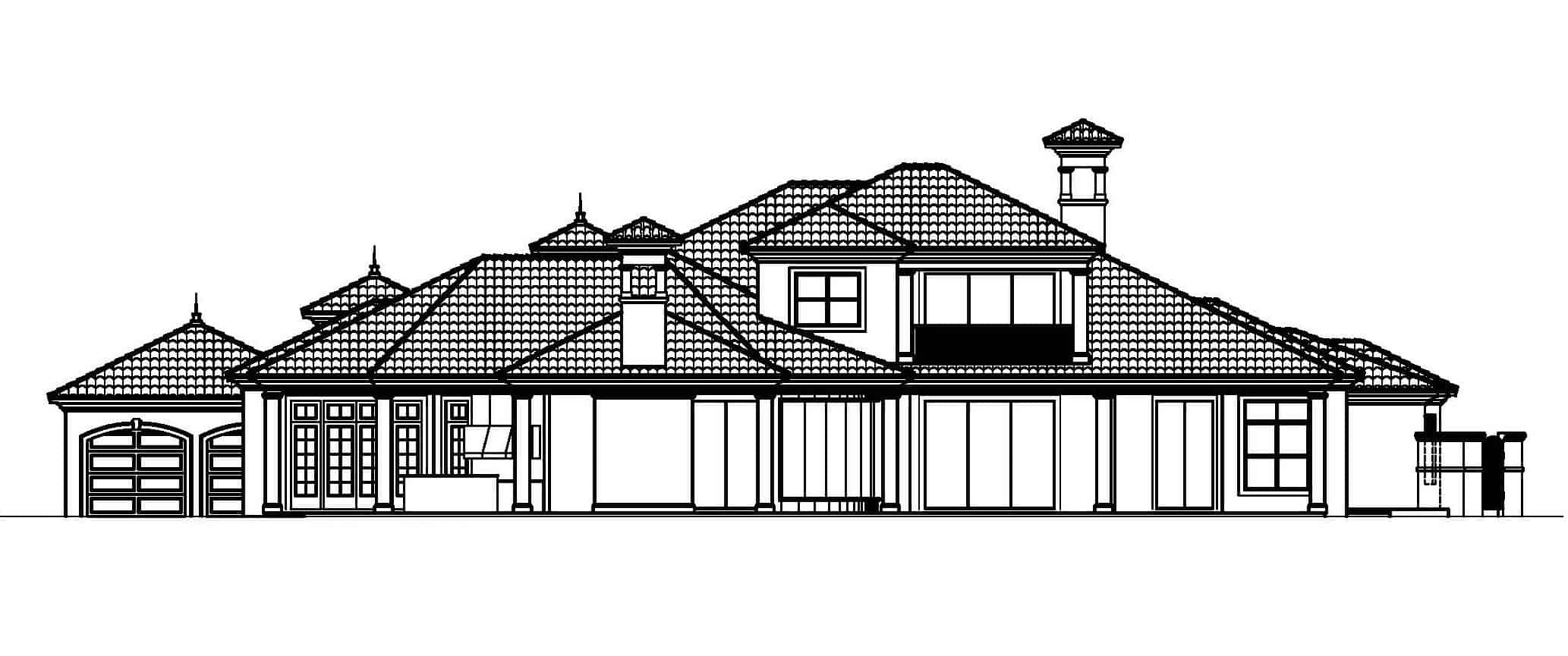 Home Plan Rear Elevation