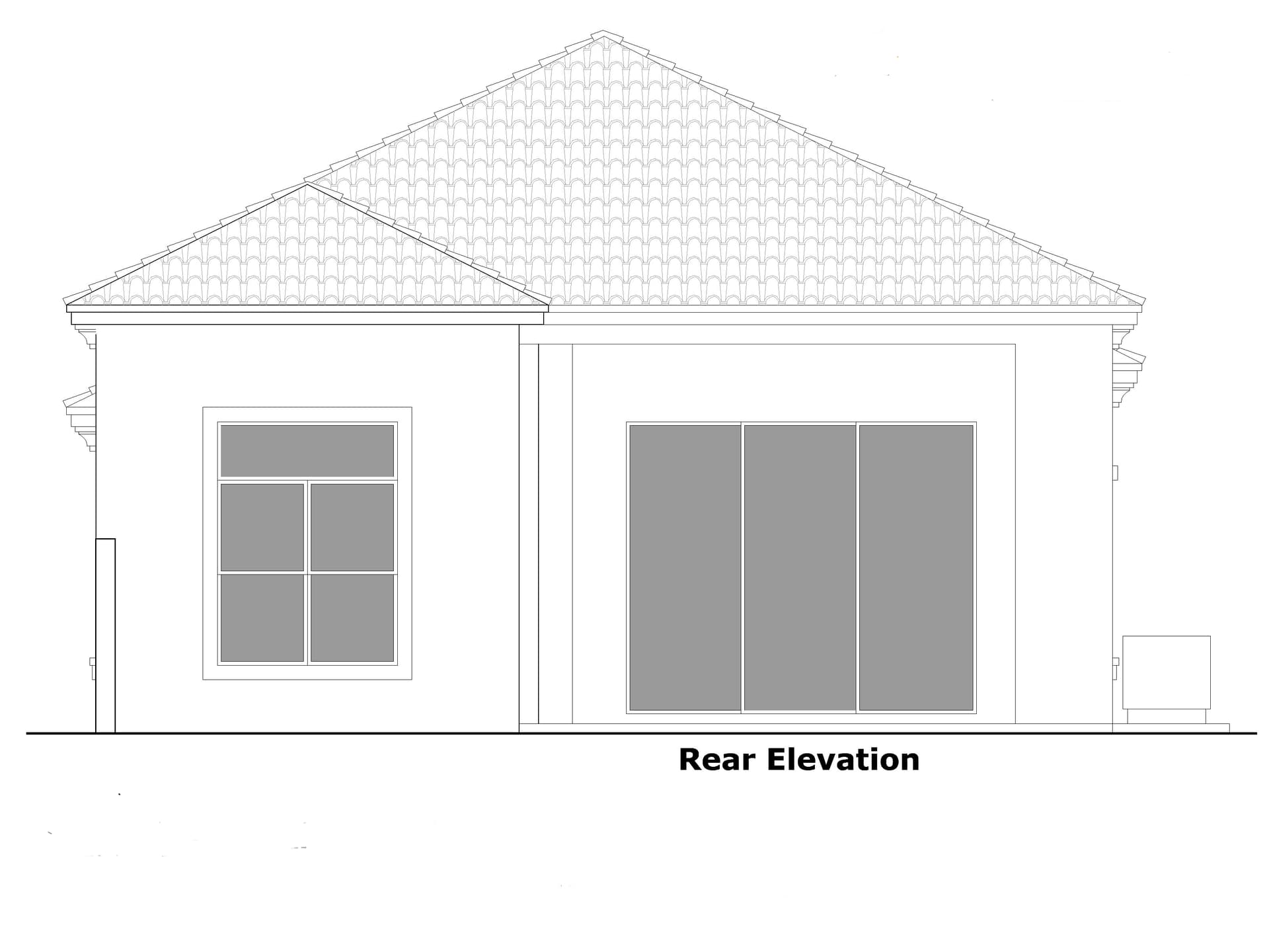 Home Plan Rear Elevation