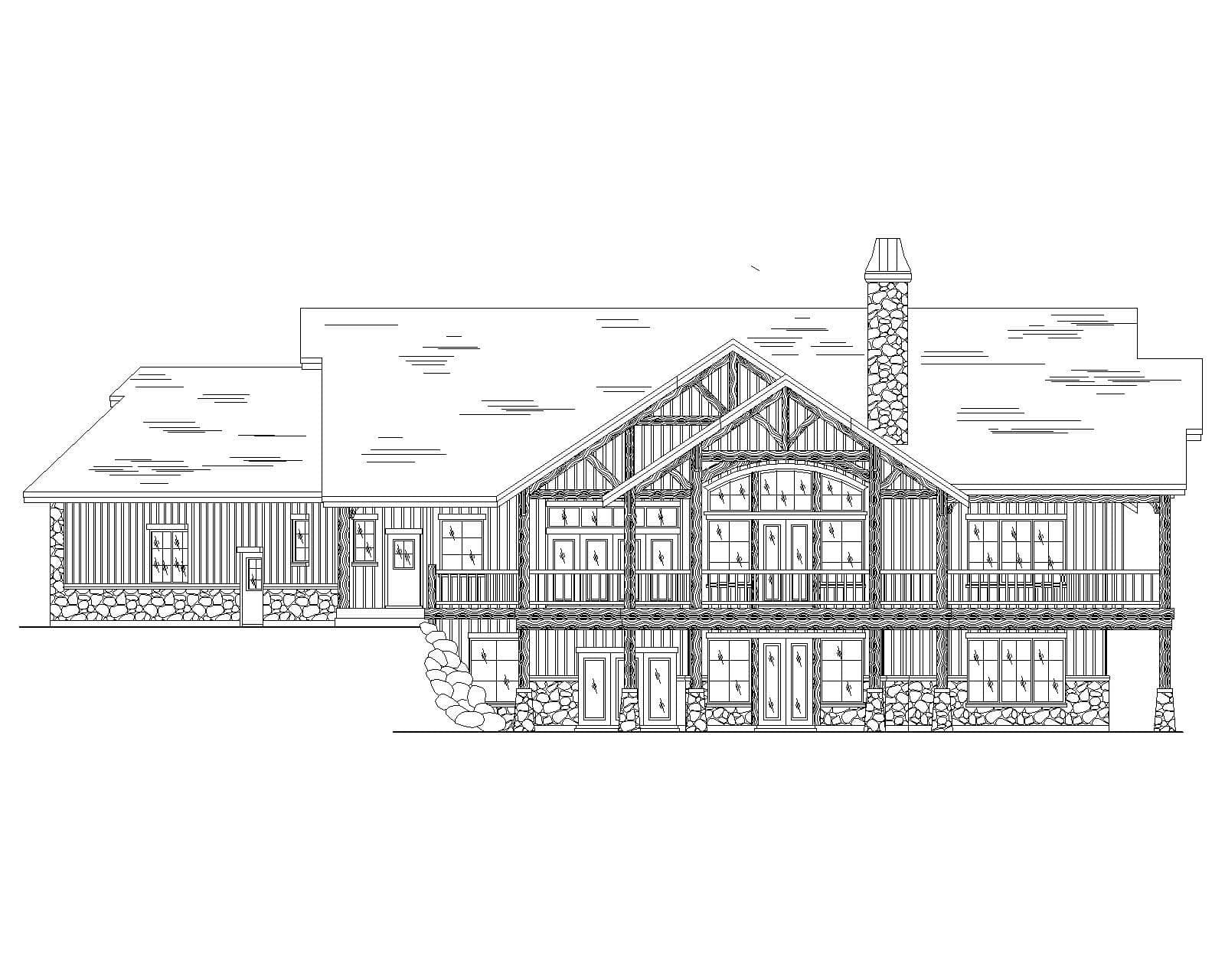 Home Plan Rear Elevation