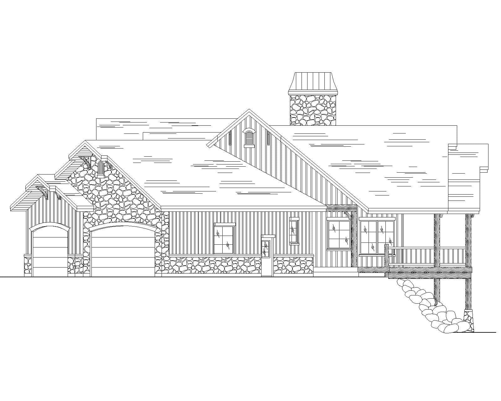 Home Plan Right Elevation