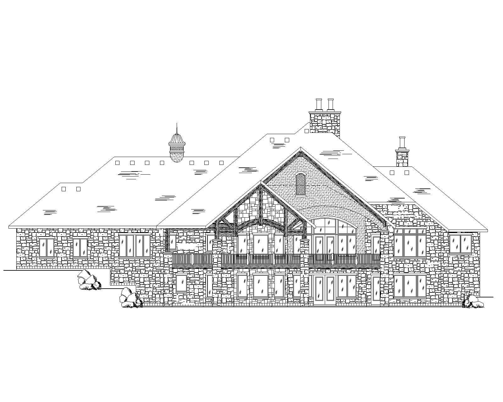 Home Plan Rear Elevation