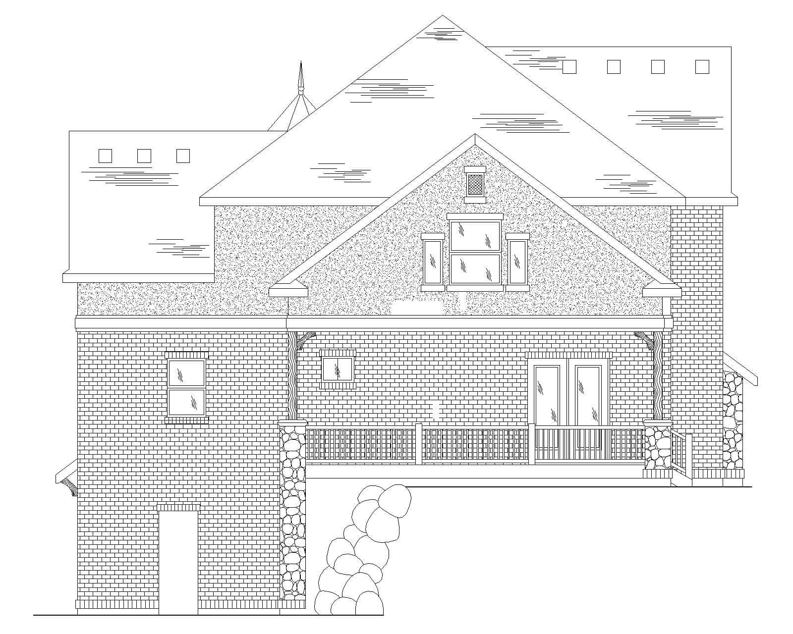 Home Plan Rear Elevation