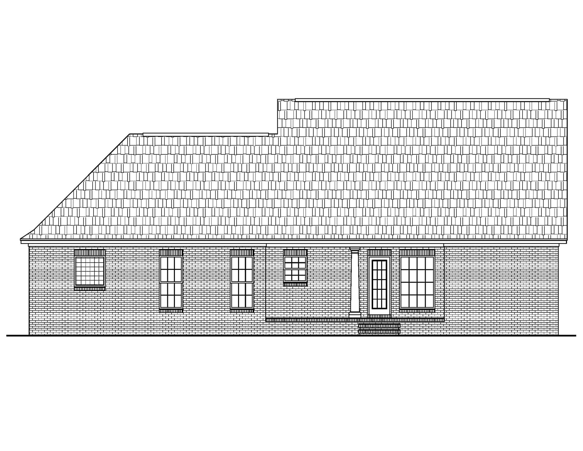 Home Plan Rear Elevation