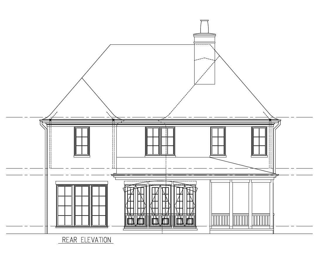 Home Plan Rear Elevation