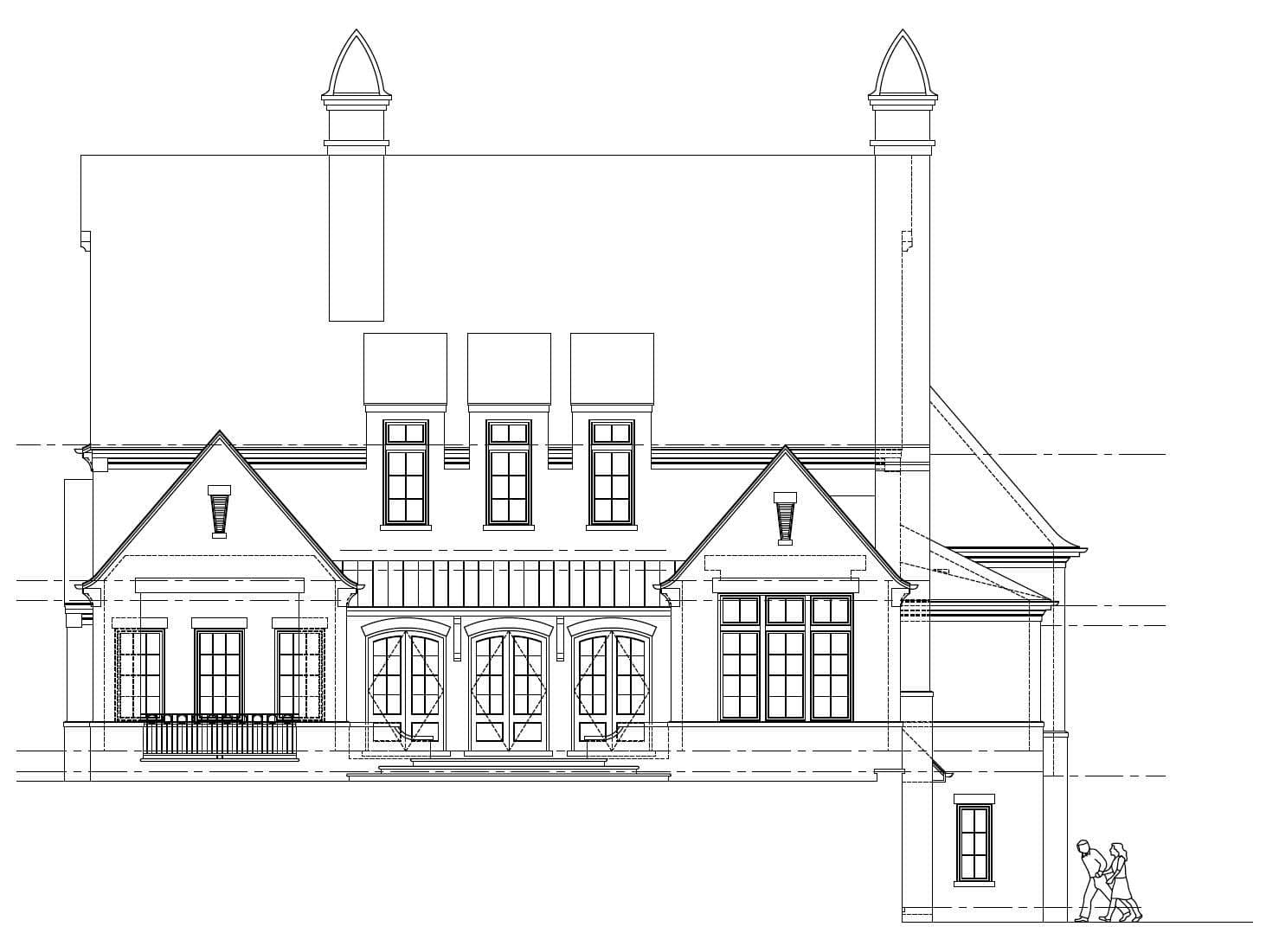 Home Plan Rear Elevation