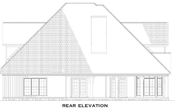 Home Plan Rear Elevation