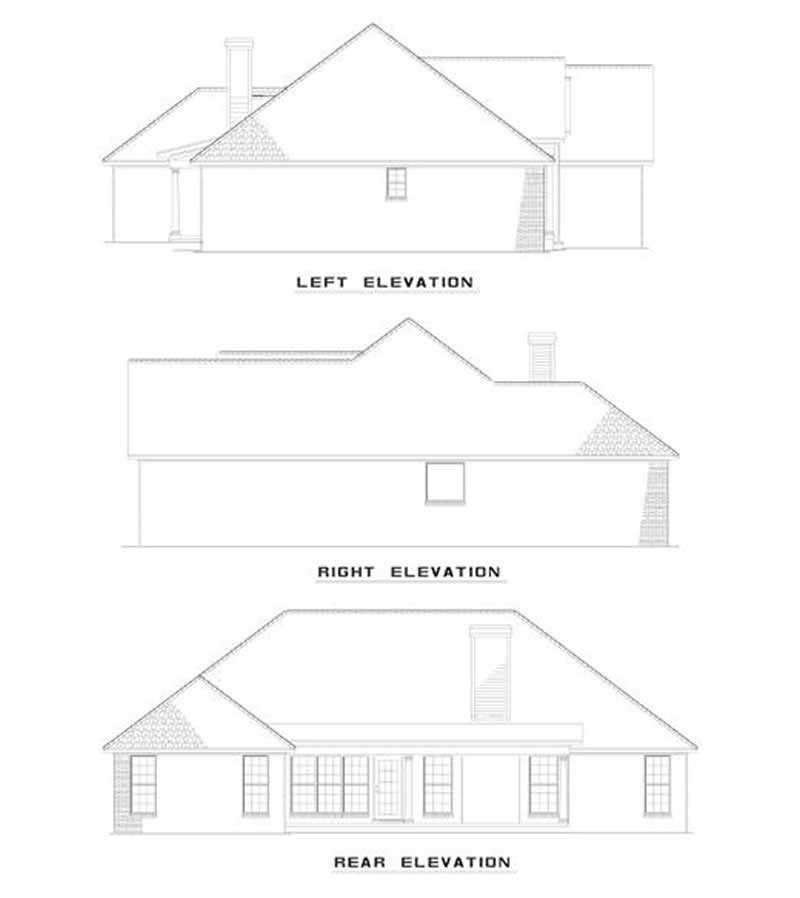 Home Plan Rear Elevation
