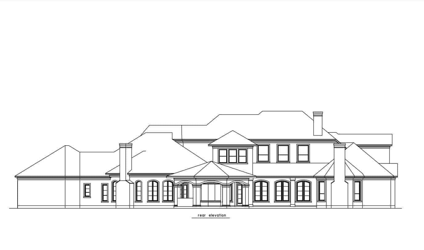 Home Plan Rear Elevation