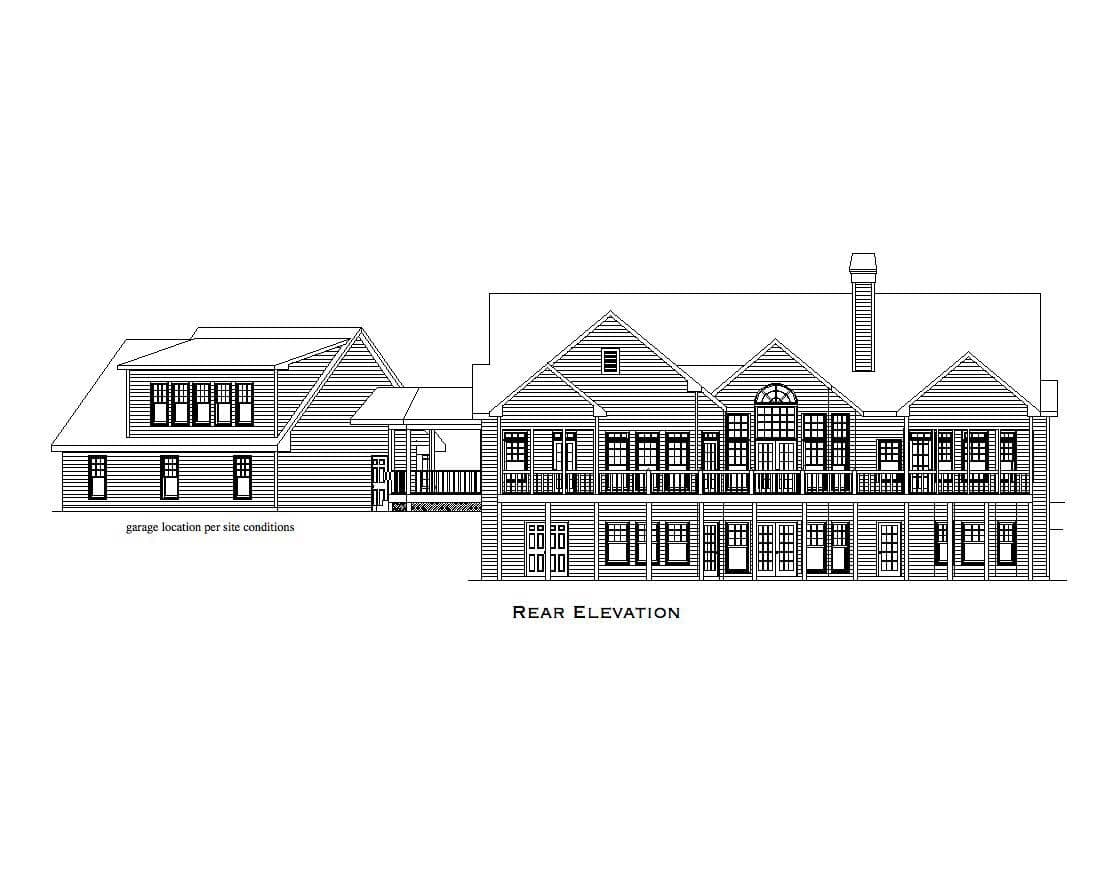 Home Plan Rear Elevation