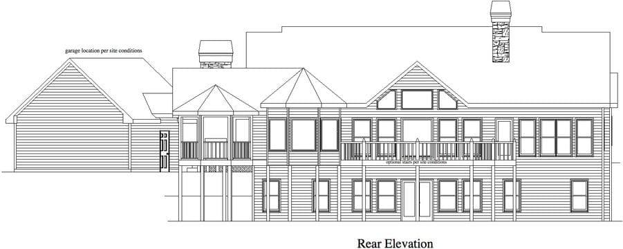 Home Plan Rear Elevation