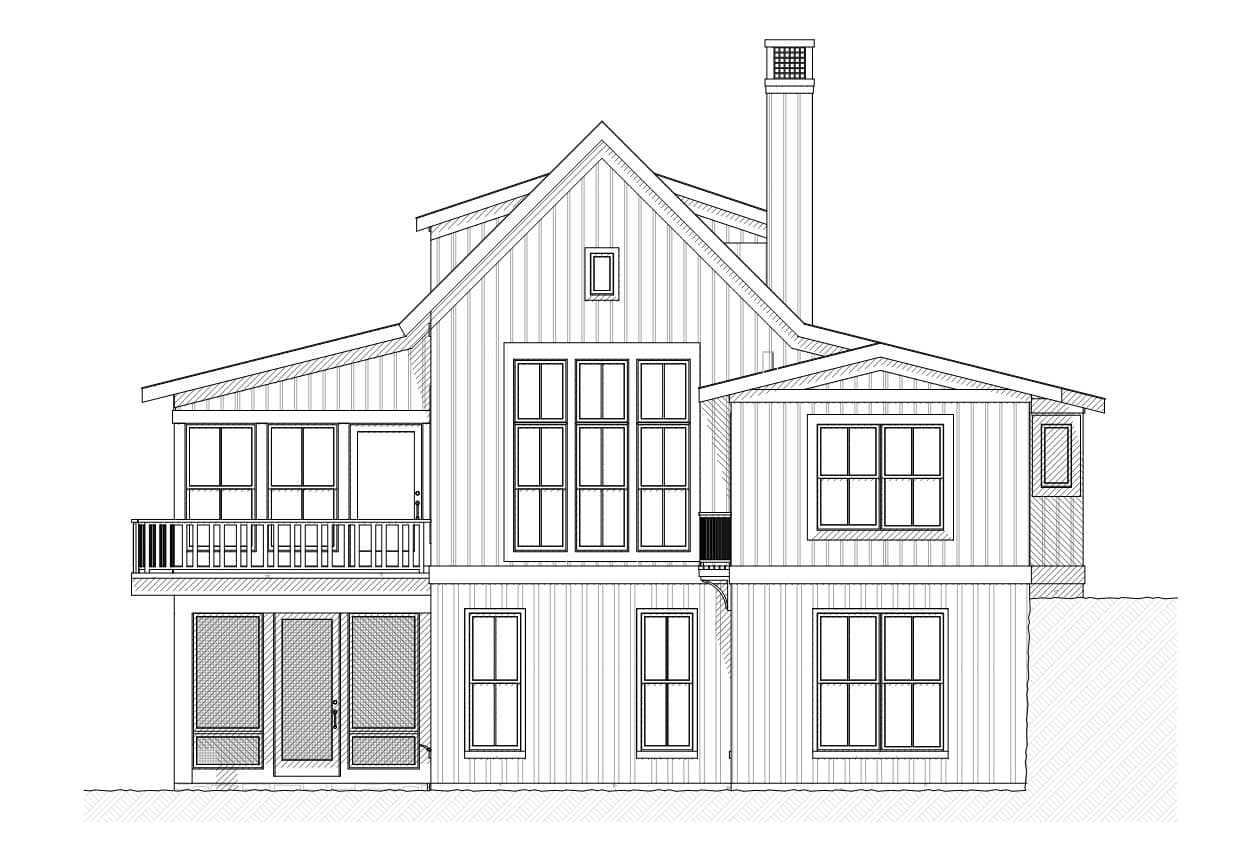 Home Plan Rear Elevation