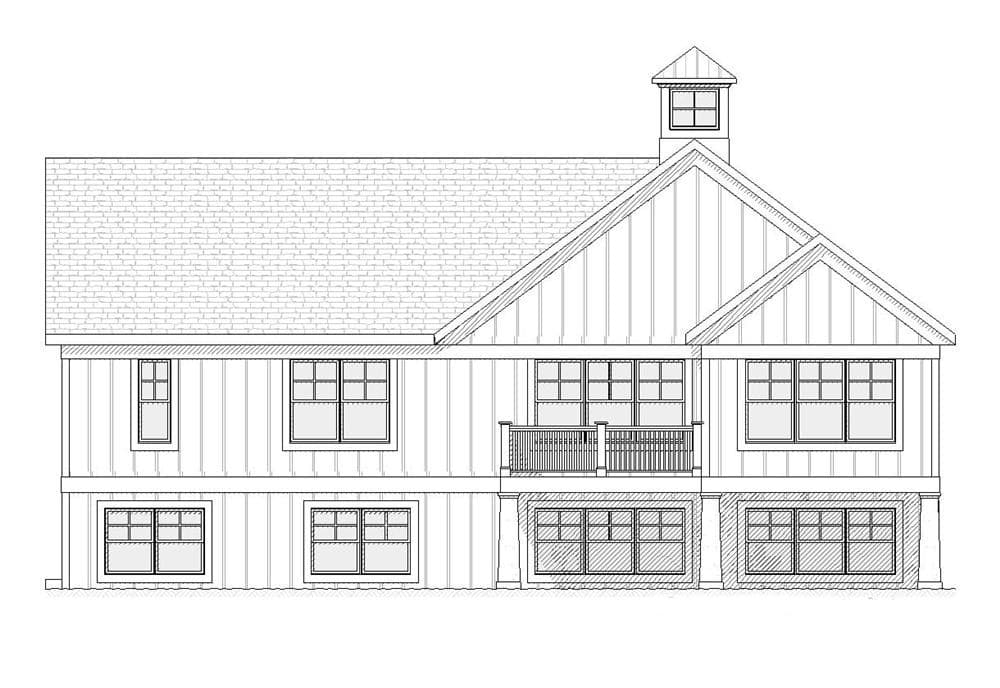 Home Plan Rear Elevation