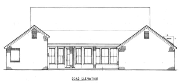 Home Plan Rear Elevation