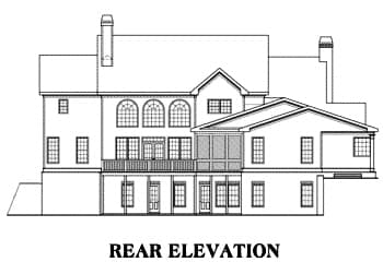 Home Plan Rear Elevation