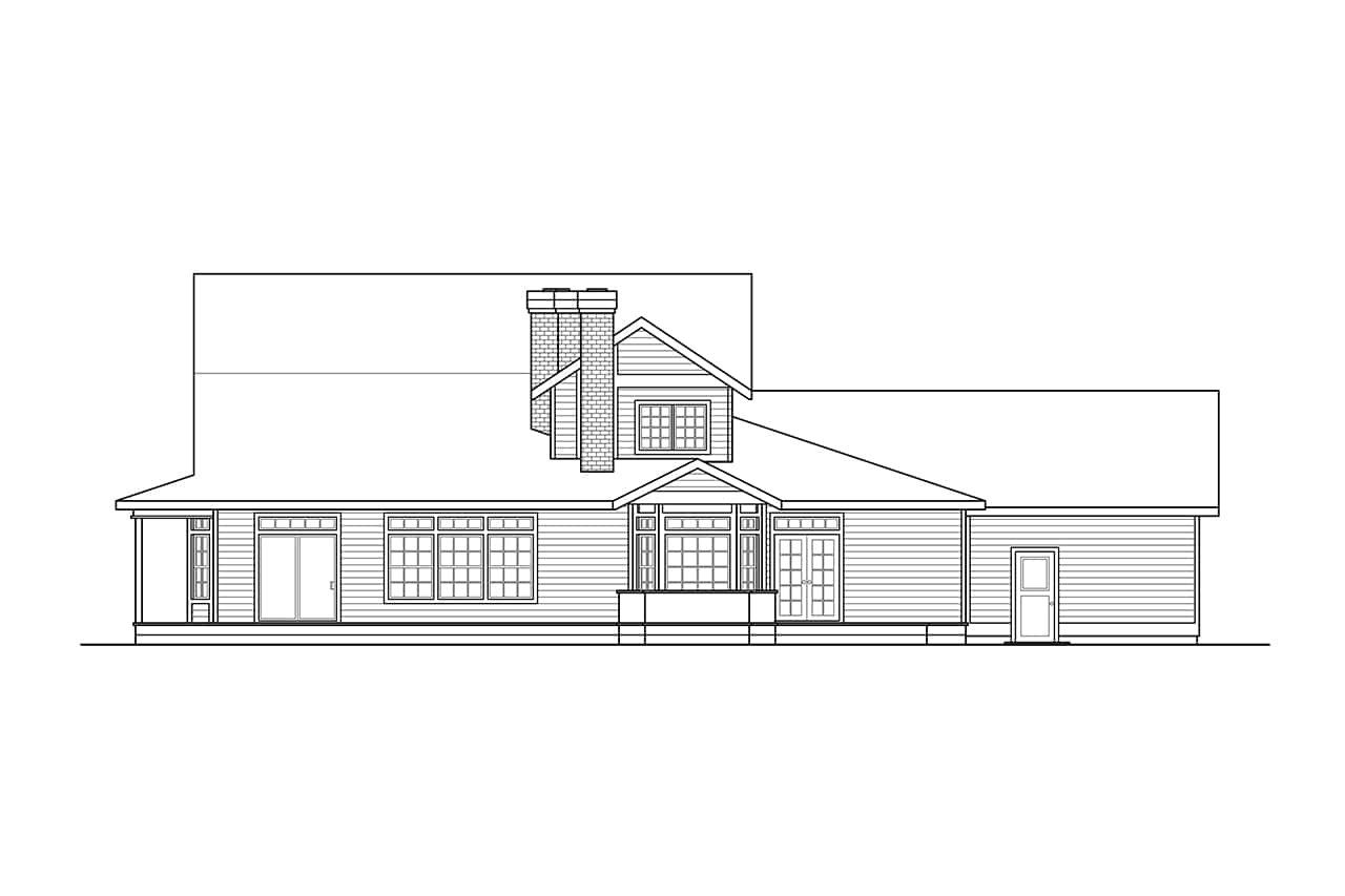 Home Plan Rear Elevation