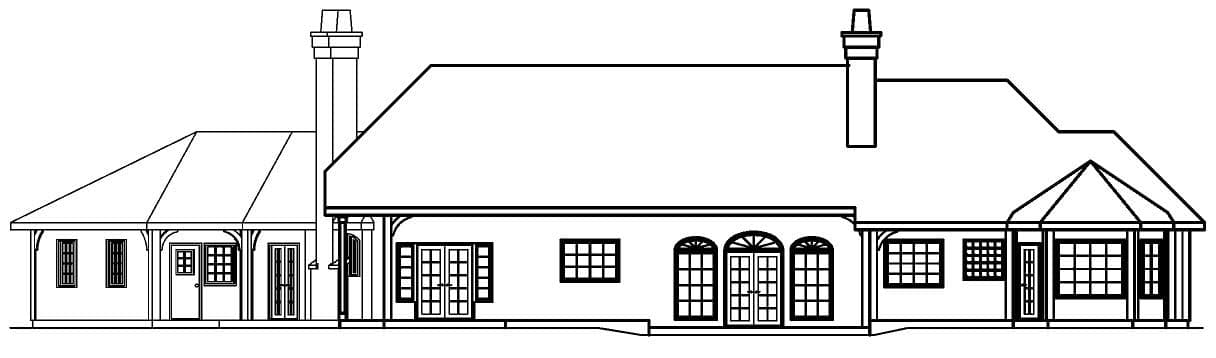 Home Plan Rear Elevation