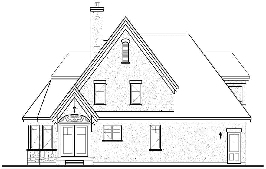Home Plan Rear Elevation