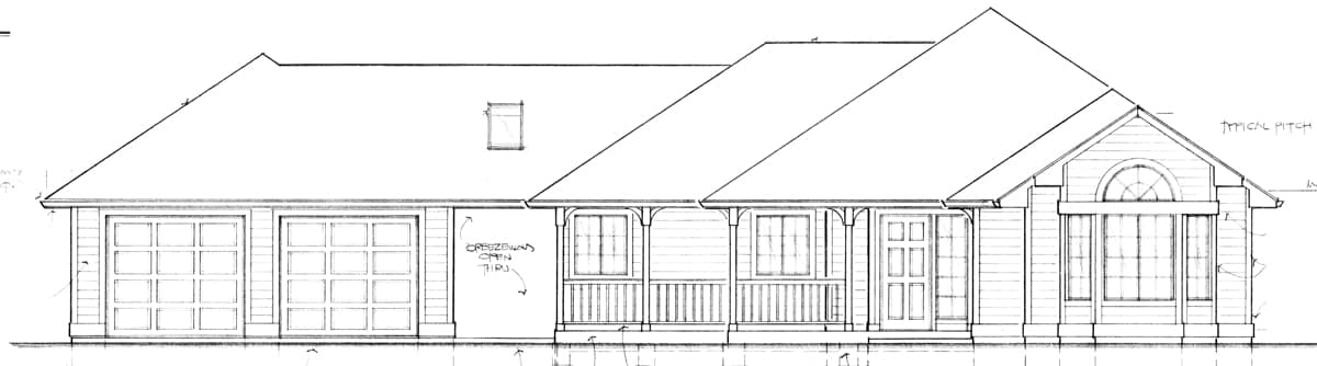 Front elevation with attached garage option
