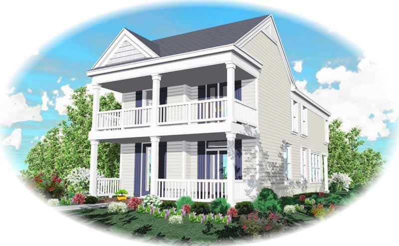 Front view of Coastal home (ThePlanCollection: House Plan #170-2909)
