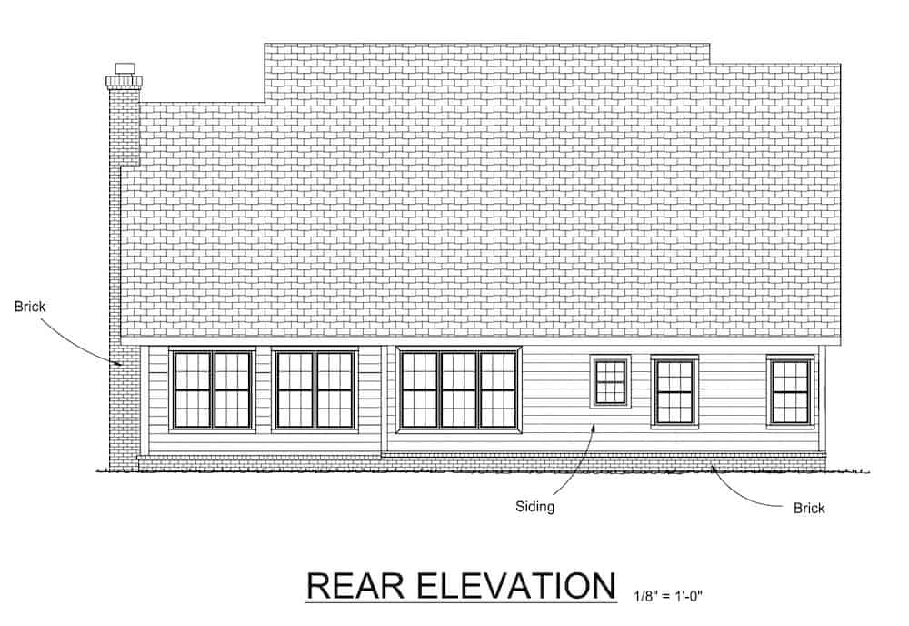 Home Plan Rear Elevation