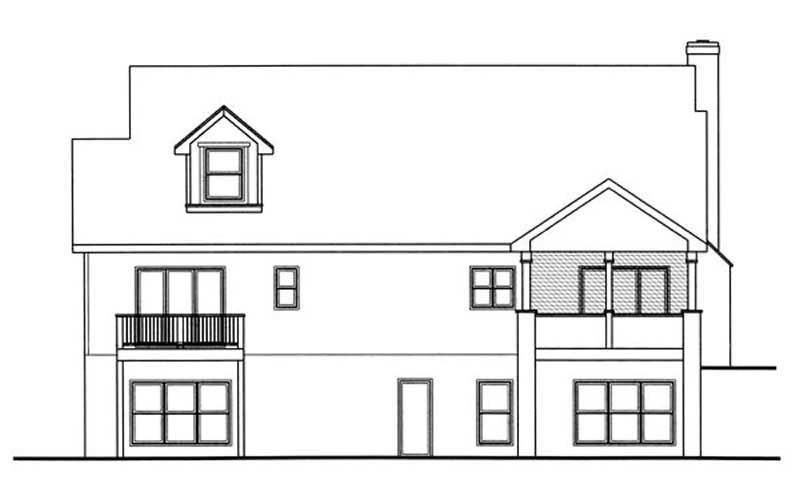Home Plan Rear Elevation of this 2-Bedroom,2614 Sq Ft Plan -100-1003