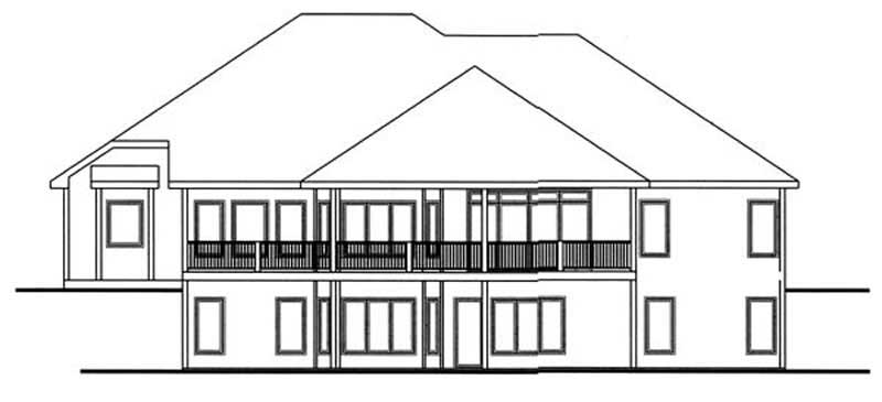 Home Plan Rear Elevation of this 3-Bedroom,2483 Sq Ft Plan -100-1006