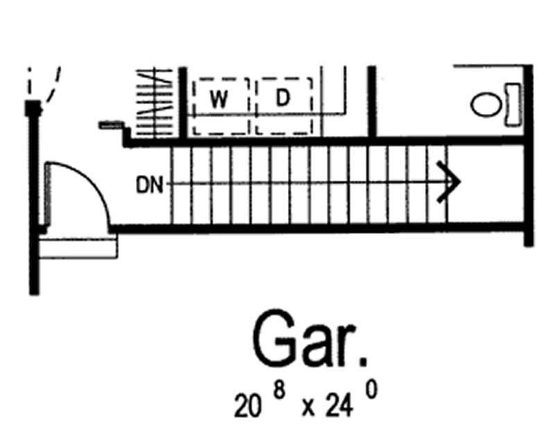 Floor Plan First Story of European Plan #100-1009