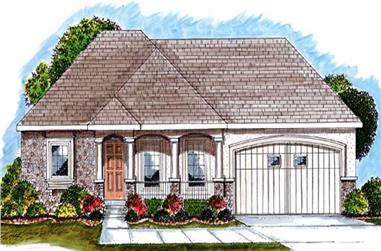 2-Bedroom, 1696 Sq Ft Colonial Home Plan - 100-1012 - Main Exterior