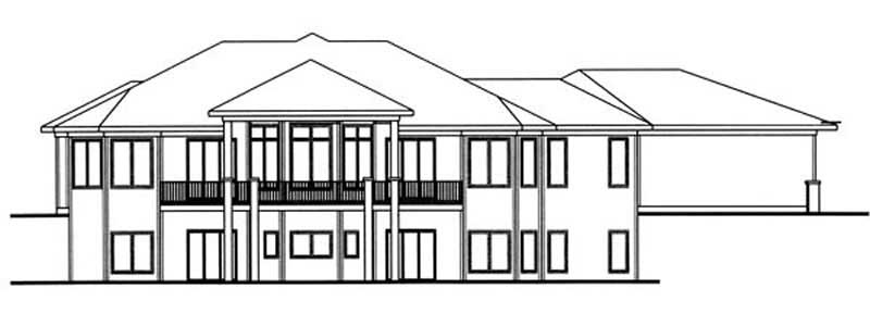 Home Plan Rear Elevation of this 2-Bedroom,2688 Sq Ft Plan -100-1023