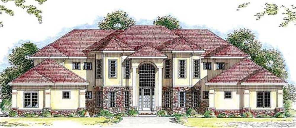 Front View of this 4-Bedroom, 4114 Sq Ft Plan - 100-1026